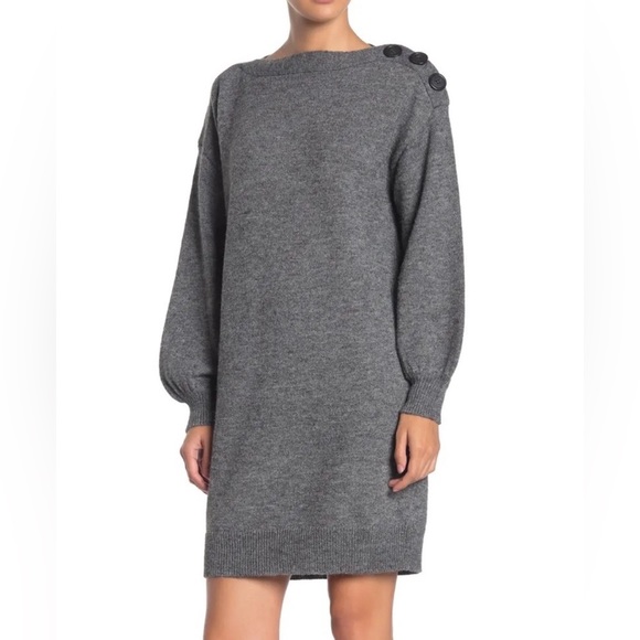 Madswell Boatneck Button-Shoulder
Sweater-Dress color grey Size L - Picture 6 of 14